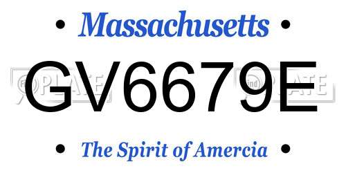 GV6679E Massachusetts License Plate