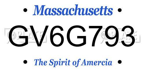 GV6G793 Massachusetts License Plate