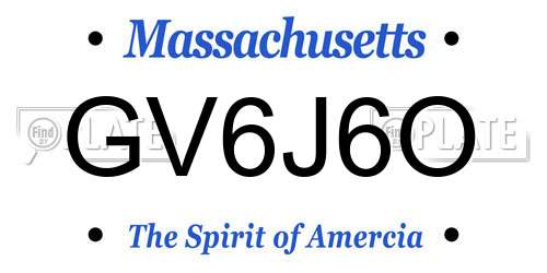GV6J6O Massachusetts License Plate