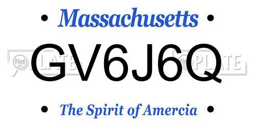 GV6J6Q Massachusetts License Plate