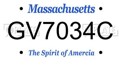 GV7034C Massachusetts License Plate