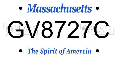 GV8727C Massachusetts License Plate