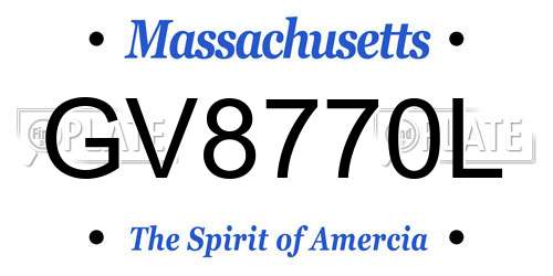 GV8770L Massachusetts License Plate
