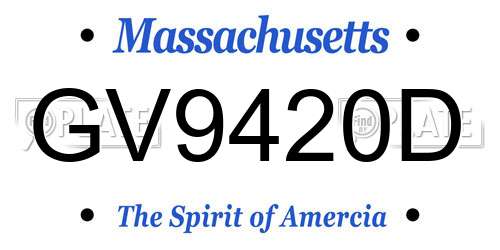 GV9420D Massachusetts License Plate