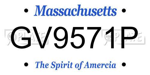 GV9571P Massachusetts License Plate