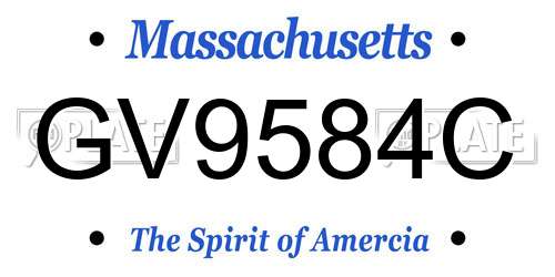 GV9584C Massachusetts License Plate