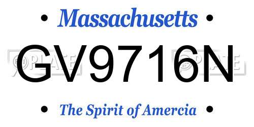 GV9716N Massachusetts License Plate