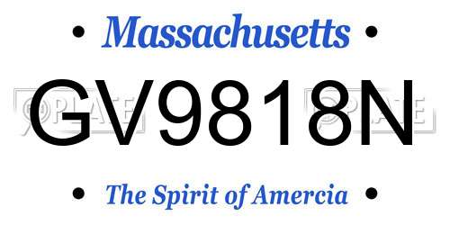GV9818N Massachusetts License Plate
