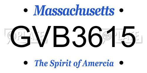 GVB3615 Massachusetts License Plate