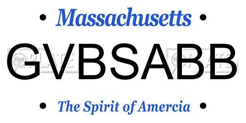 GVBSABB Massachusetts License Plate