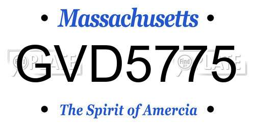GVD5775 Massachusetts License Plate