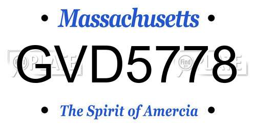 GVD5778 Massachusetts License Plate