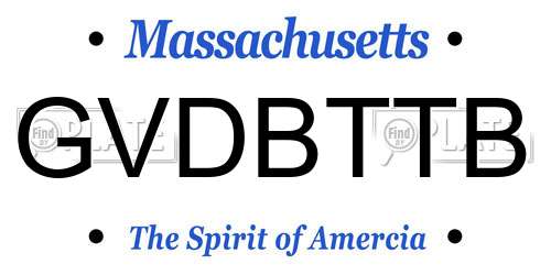 GVDBTTB Massachusetts License Plate