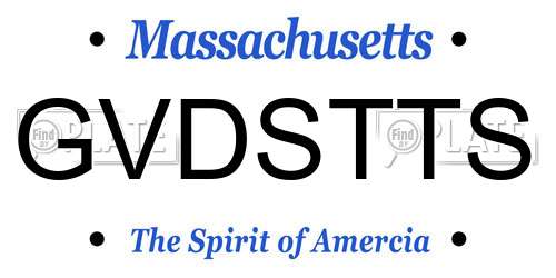GVDSTTS Massachusetts License Plate