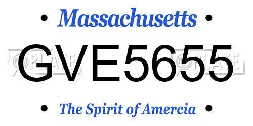GVE5655 Massachusetts License Plate