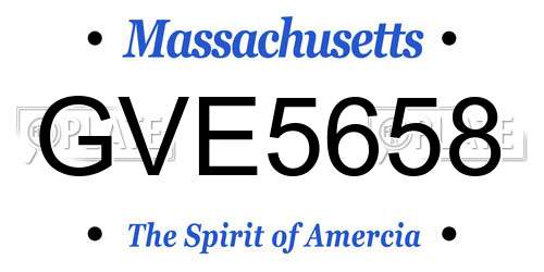 GVE5658 Massachusetts License Plate