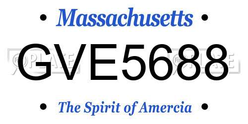 GVE5688 Massachusetts License Plate