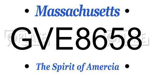 GVE8658 Massachusetts License Plate