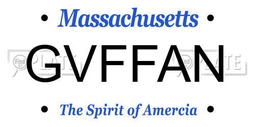GVFFAN Massachusetts License Plate