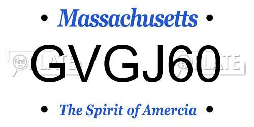 GVGJ60 Massachusetts License Plate