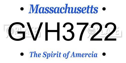 GVH3722 Massachusetts License Plate