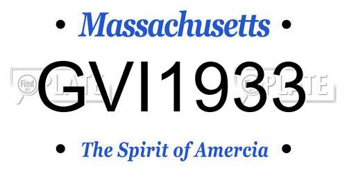 GVI1933 Massachusetts License Plate