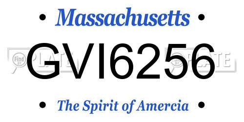 GVI6256 Massachusetts License Plate