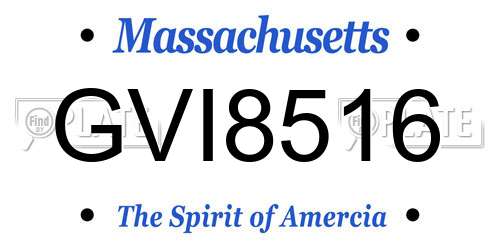 GVI8516 Massachusetts License Plate