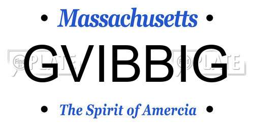 GVIBBIG Massachusetts License Plate