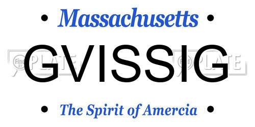GVISSIG Massachusetts License Plate