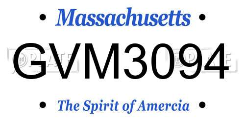 GVM3094 Massachusetts License Plate
