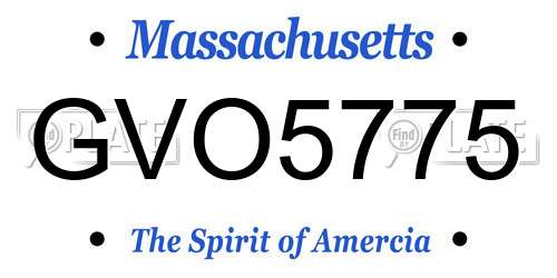 GVO5775 Massachusetts License Plate