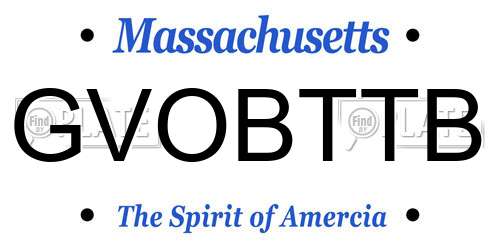 GVOBTTB Massachusetts License Plate