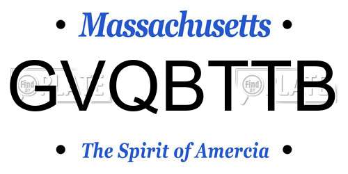 GVQBTTB Massachusetts License Plate