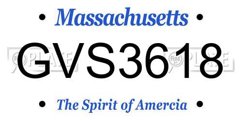GVS3618 Massachusetts License Plate