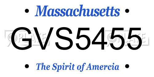 GVS5455 Massachusetts License Plate