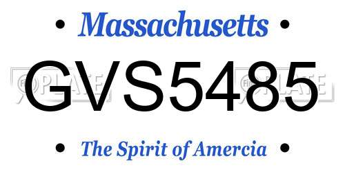 GVS5485 Massachusetts License Plate