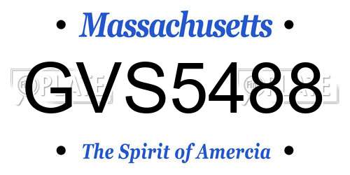 GVS5488 Massachusetts License Plate