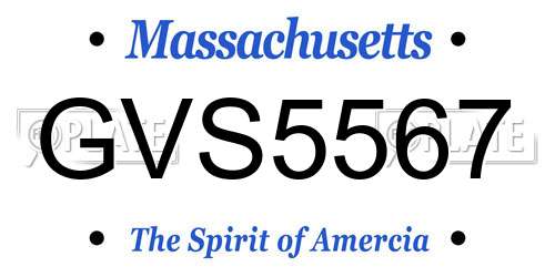 GVS5567 Massachusetts License Plate