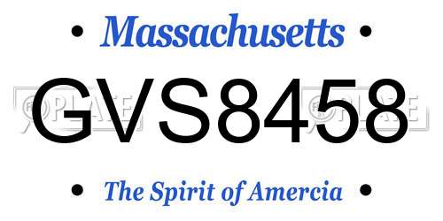 GVS8458 Massachusetts License Plate