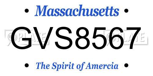 GVS8567 Massachusetts License Plate