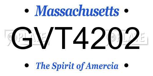 GVT4202 Massachusetts License Plate