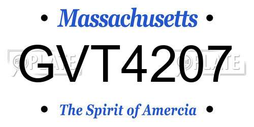 GVT4207 Massachusetts License Plate