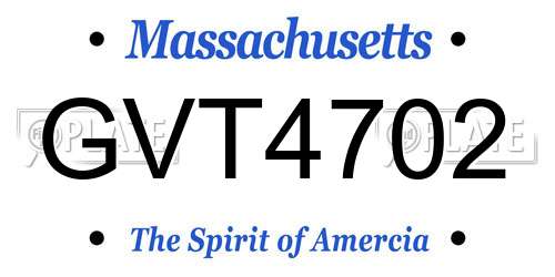 GVT4702 Massachusetts License Plate