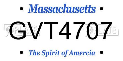 GVT4707 Massachusetts License Plate