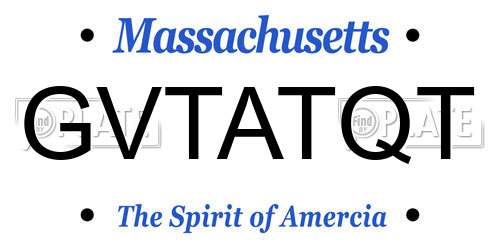 GVTATQT Massachusetts License Plate