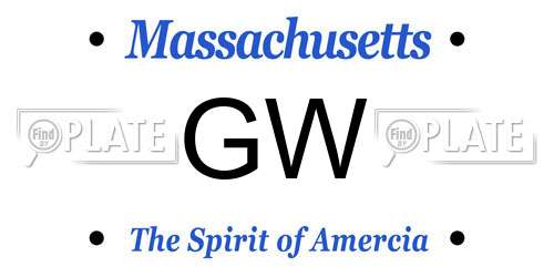 GW Massachusetts License Plate