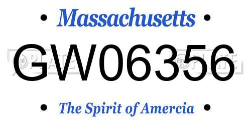 GW06356 Massachusetts License Plate