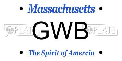 GWB Massachusetts License Plate