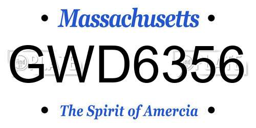 GWD6356 Massachusetts License Plate